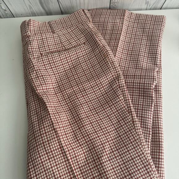 Vintage 70s Levis Panatela Red/ Checks Wide Leg Pants 34x30 Disco Retro Grunge